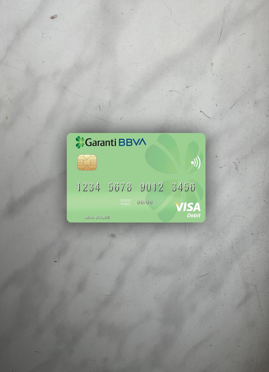 Download Romania Garanti BBVA visa debit card photolook front Photoshop template